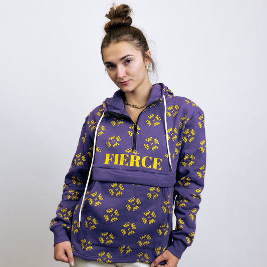 Purple Women Printed hoodie